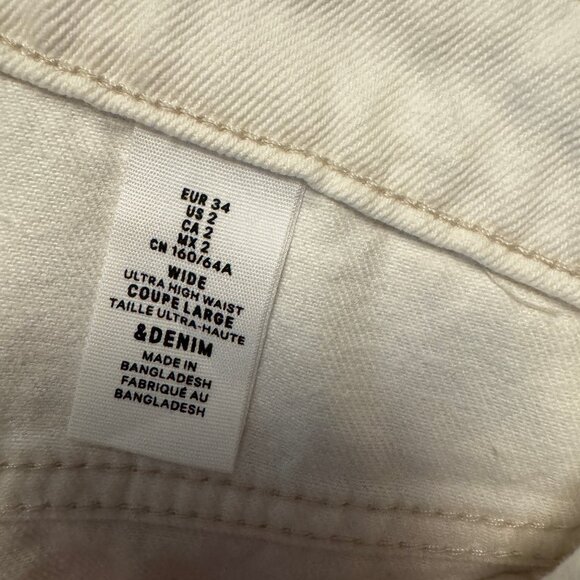 NWT Ultra HIgh Waist Wide Leg Jeans Off White Cream Size 2 Perfect! - Picture 7 of 9